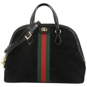 Ophidia Dome Top Handle Bag Suede Medium